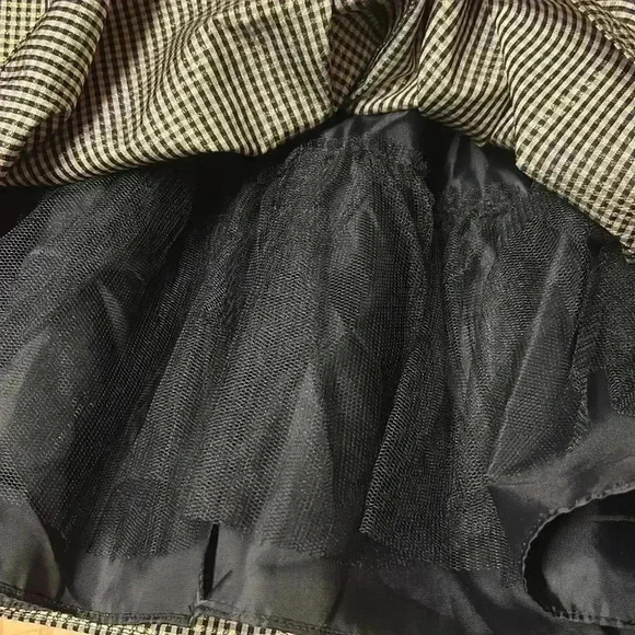 PERFECTLY DRESSED black Velvet Gold Metallic Check Plaid Taffeta dress girls 8 - Picture 6 of 9